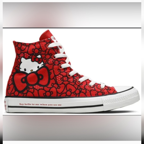 🔥Chuck Taylor X Hello Kitty LIMITED EDITION 2025 GRL TodLR Red Sneakers Sz11🔥 - Picture 3 of 17